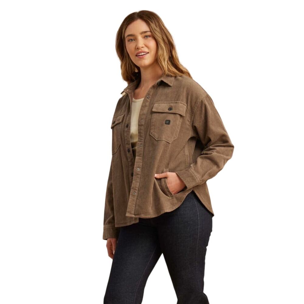 Roark Corduroy Shacket Cotton Amberley M Snap Button Front Utility Shirt Jacket